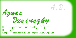 agnes dusinszky business card